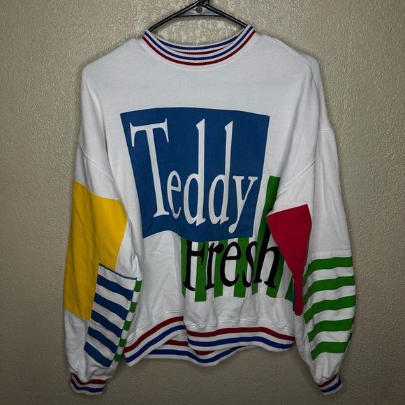Sold Out Teddy Fresh Box Panel Sweatshirt Crewneck XS - Picture 2 of 4